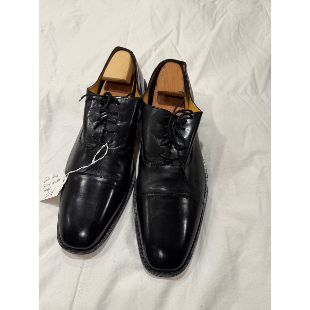 Cole Haan Mens Black Leather Cap Toe Oxford Dress Shoes C06601 Size 15 M